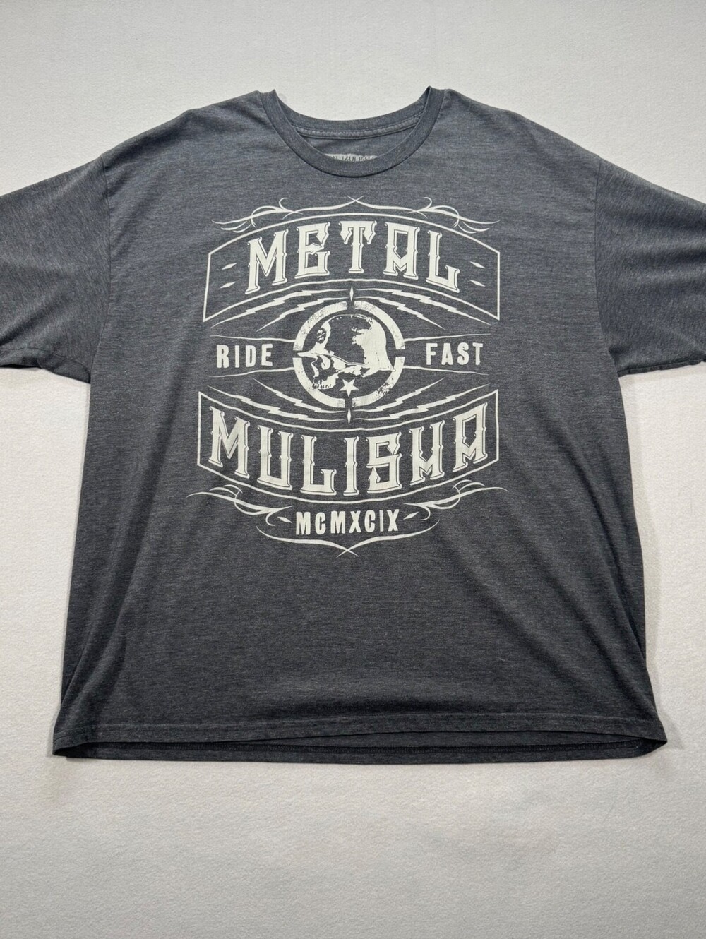 Metal Mulisha Gray Graphic Skull Men's Tee XXL